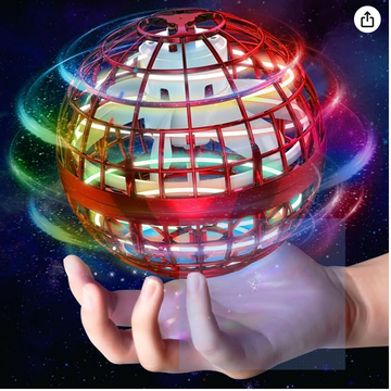 Unyfu Flying Ball Toy Globe 360°Rotating Hand Controlled Flying Orb Ball Toys Magic Led Lights Controller Mini Drone Flying Toy Boomerang Fly Spinners for Kids (Red)